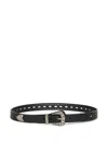 Etro Leather Belt With Perforated Details Belts Brown In Black