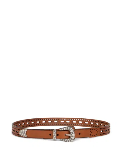 ETRO OPENWORK LEATHER BELT