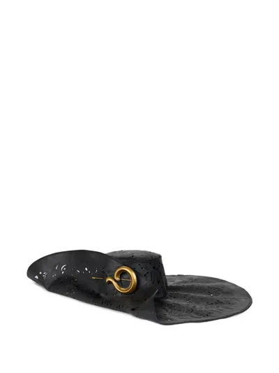 Etro Open-work Paisley Brooch Hat In Black