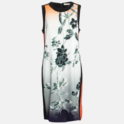 Pre-owned Etro Orange Floral Print Crepe Shift Dress L