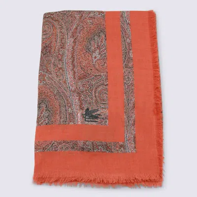 Etro Orange Scarf In Multi
