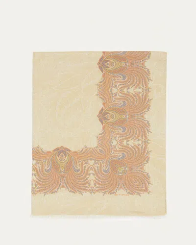 Etro Orfeo Paisley Border Jacquard Scarf In X0804