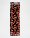 Etro Orfeo Two-toned Silk-cashmere Blend Scarf In Print On Black Base