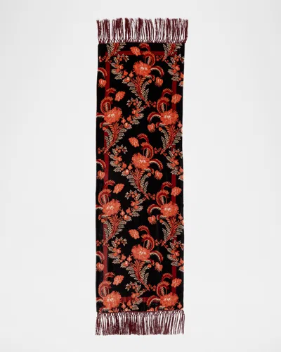 Etro Orfeo Two-toned Silk-cashmere Blend Scarf In Print On Black Base