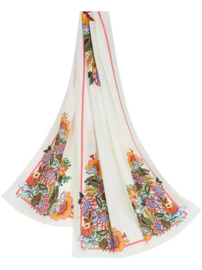 Etro Orfeo White Printed Scarf In Multi