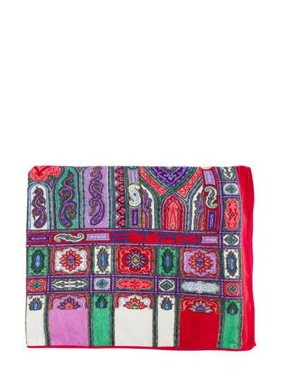 Etro Ornamental Paisley Cotton Towel In Multi