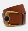 Etro Orologio Embellished Leather Belt In Brown