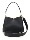 Etro 'medium Vela' Black Shoulder Bag With Logo And Pegasus Charm In Black