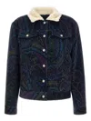 Etro Paisley-print Corduroy Jacket Giubbino In Blue