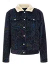 Etro Paisley-print Corduroy Jacket Giubbino In Blue
