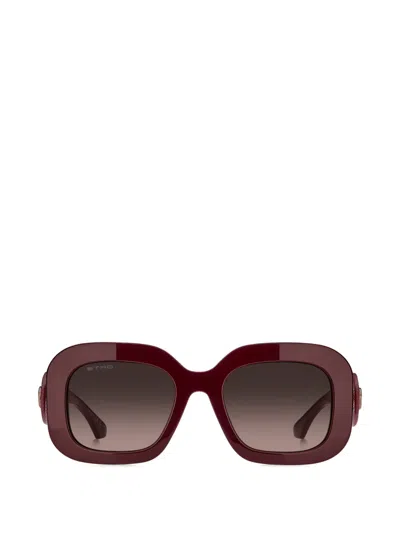 Etro Oval-frame Sunglasses In Red