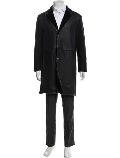 Pre-owned Etro Overcoat In Black