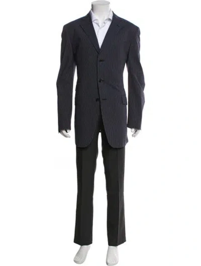 Pre-owned Etro Overcoat In Blue