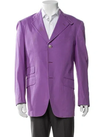 Pre-owned Etro Overcoat In Purple