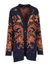 Etro Wool Cardigan In Blue