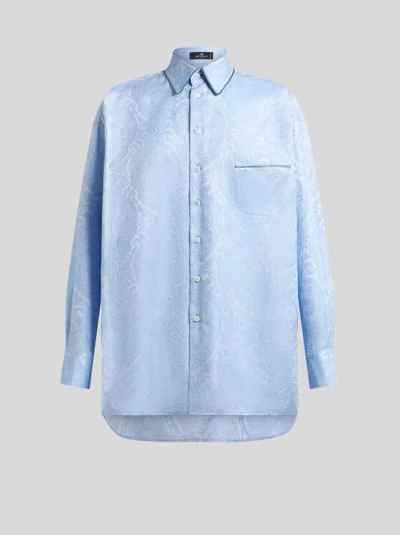 Etro Oversize-hemd Mit Pegaso In Blue