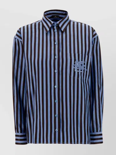 ETRO OVERSIZE STRIPED COTTON BLEND SHIRT