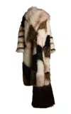 Etro Oversized Shearling Coat In Neutral