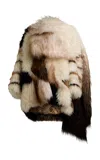 Etro Oversized Shearling Coat In Neutral