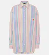 Etro Pegaso-embroidery Striped Cotton Shirt In Multicoloured