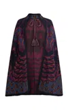 Etro Oversized Wool-blend Cape Coat In Multi