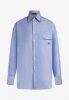 Etro Women's Striped Cotton Shirt In Blue