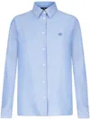 Etro Pegaso-embroidered Cotton Shirt In Blue