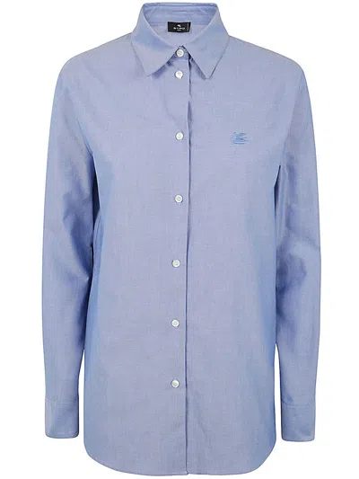 Etro Oxford Shirt In Light Blue