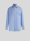 Etro Women's Striped Cotton Shirt In Light Blue