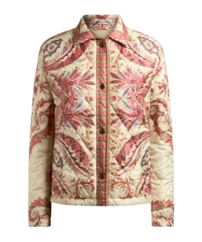Etro Padded Jacket With Foliage Print In Multi