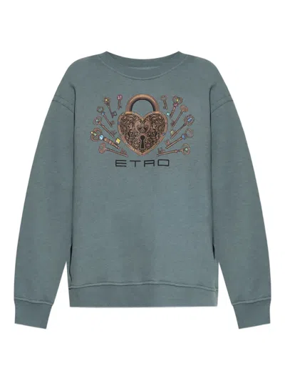 Etro Padlock Graphic Sweatshirt In Gray