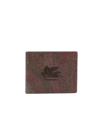 Etro Pagaso-motif Printed Wallet In Brown