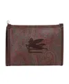 Etro Brown  Red Clutch Bags In Green
