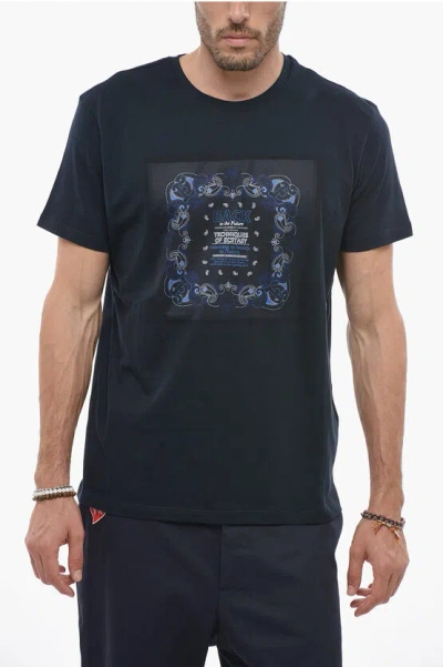 Etro Paisely Patterned Solid Colour Crew-neck T-shirt In Blue