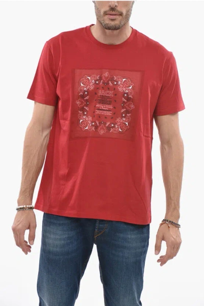 Etro Paisely Patterned Solid Color Crew-neck T-shirt In Red