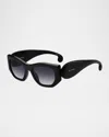 Etro Paisley Acetate Rectangular Sunglasses In Black