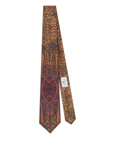 Etro Paisley Animal-motif Tie In Multi