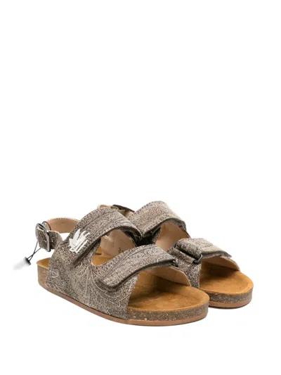 Etro Kids' Paisley Appliqued Sandals In Brown
