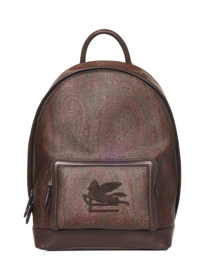 Etro Paisley Backpack In Brown