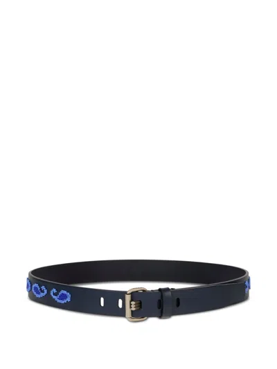 Etro Paisley-beaded Belt In Blue