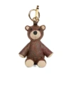 Etro Bear Charm Keychain In Brown