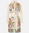 Etro Paisley Belted Cotton Cardigan In White