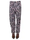Etro Paisley Denim Pants In Blue