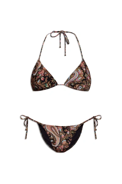 Etro Paisley Bikini In Nero