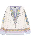 Etro Printed Paisley V-neck Knitwear In White