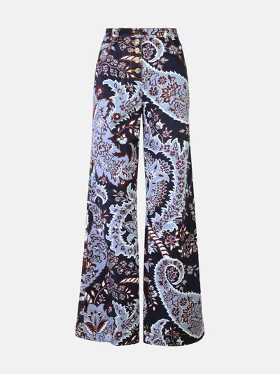 Etro 'paisley' Blue Cotton Jeans