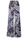 Etro Paisley Print Flare Jeans In Blue
