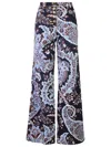 Etro Flared Jeans With Paisley Print In Blue