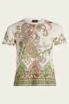 Etro Foliage Engineer Print Short-sleeve T-shirt In White