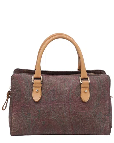 Pre-owned Etro Paisley Bowling Bag (authentic Pre-loved) In Brown